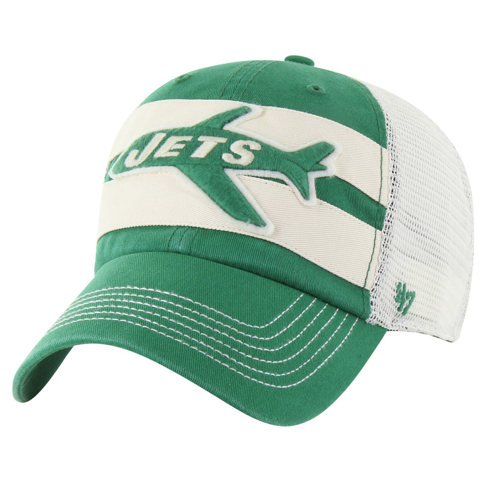 New York Jets 47 brand '47 Throwback Clubhouse Boon Clean-Up Trucker Adjustable Hat
