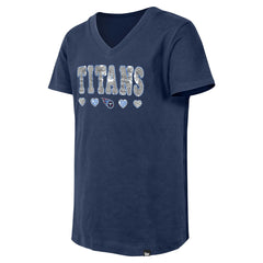Tennessee Titans New Era Girls Youth Flip Sequin V-Neck T-Shirt