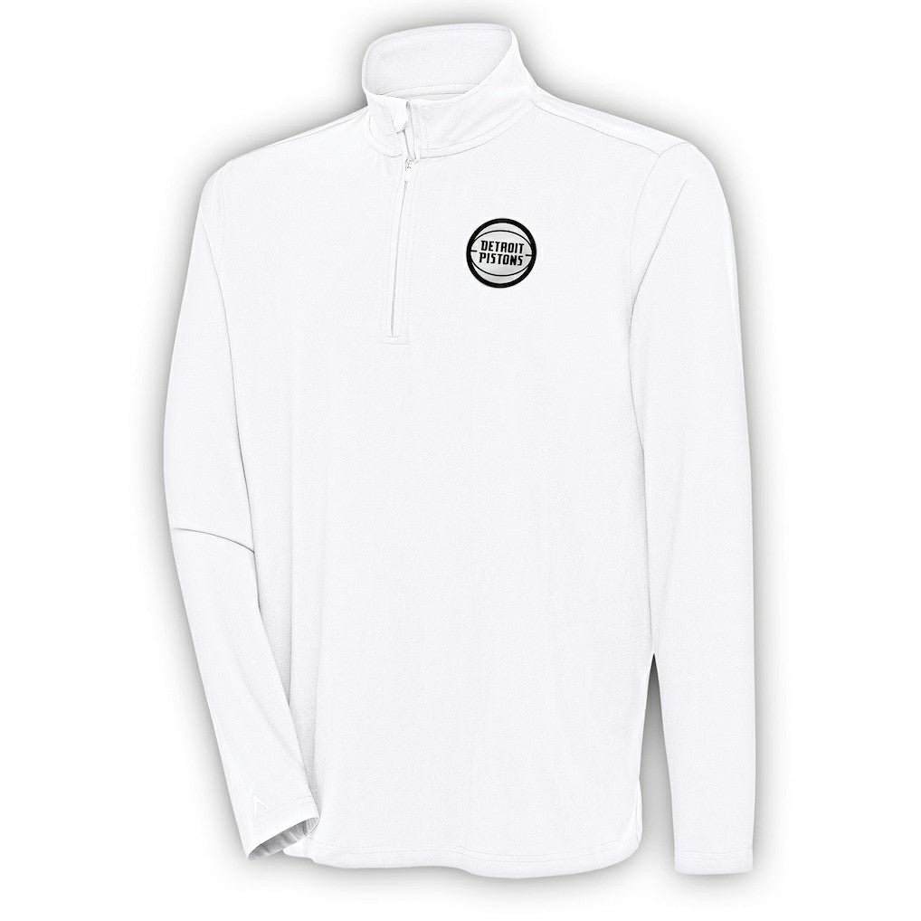 Detroit Pistons Antigua Metallic Logo Hunk Quarter-Zip Pullover sale New