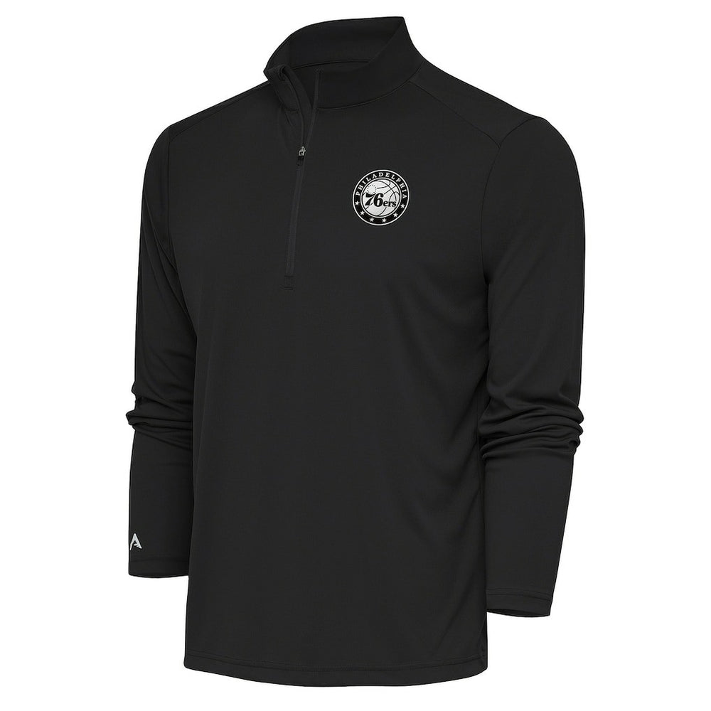 Philadelphia 76ers Antigua Metallic Logo Tribute Quarter-Zip Pullover Online