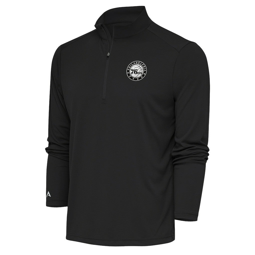 Philadelphia 76ers Antigua Metallic Logo Tribute Quarter-Zip Pullover Online
