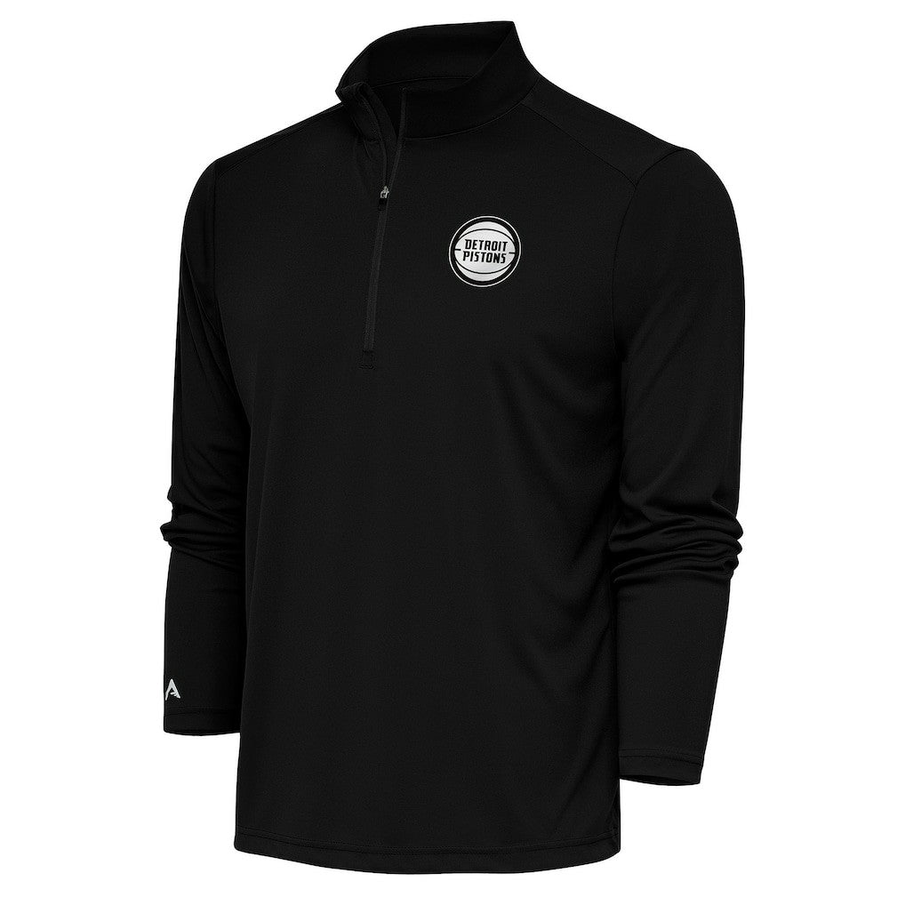 Detroit Pistons Antigua Metallic Logo Tribute Quarter-Zip Pullover sale Discount