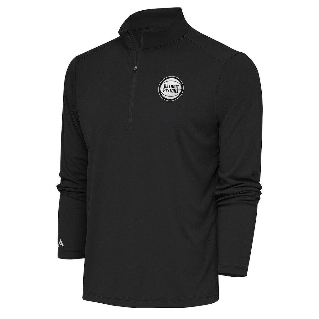 Detroit Pistons Antigua Metallic Logo Tribute Quarter-Zip Pullover sale New