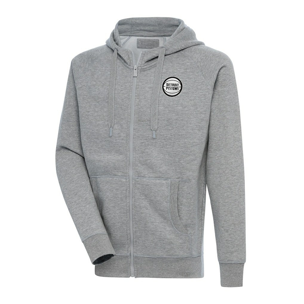 Detroit Pistons Antigua Metallic Logo Victory Raglan Full-Zip Hoodie sale Discount