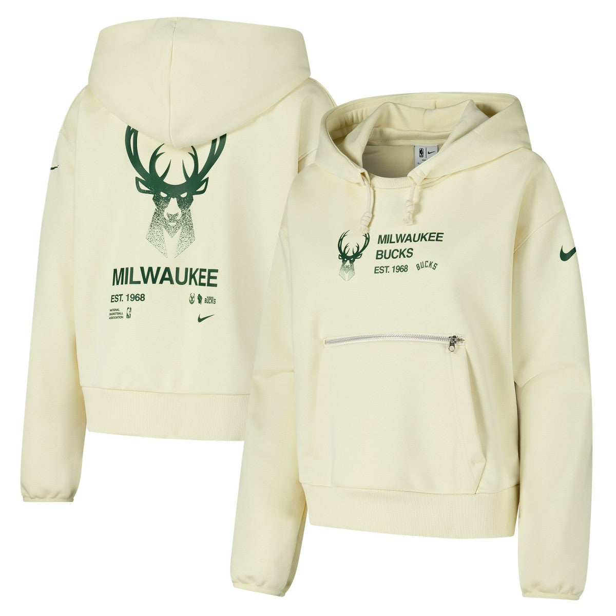 Milwaukee Bucks Women's Courtside Standard Issue Performance Pullover Hoodie On Sale