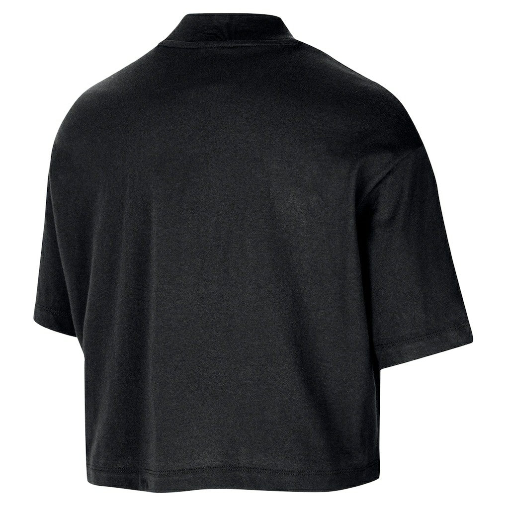 Chicago Bulls Women's Courtside Mock Neck Loose Fit Cropped T-Shirt sale Discount
