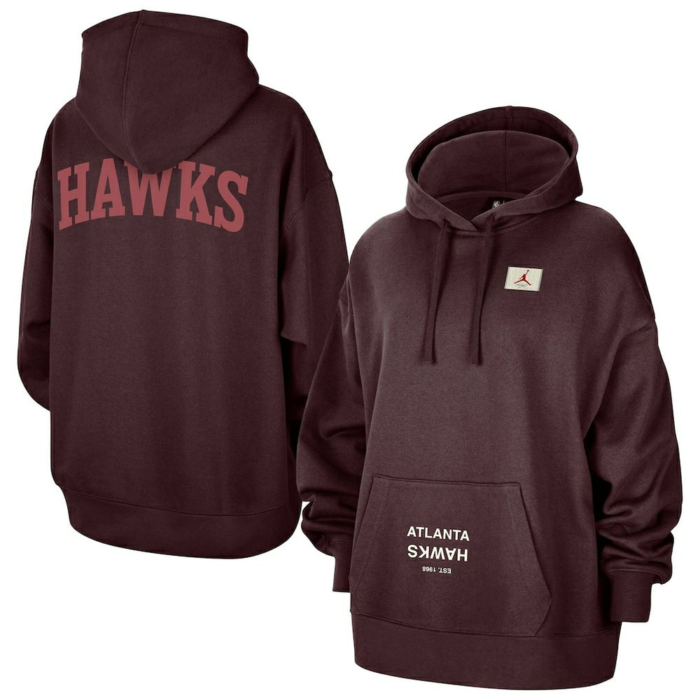 Atlanta Hawks Jordan Brand Women's Courtside Statement Edition Oversize Pullover Hoodie On Sale
