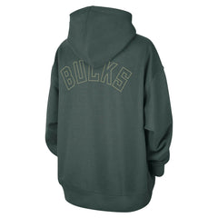 Milwaukee Bucks Jordan Brand Women's Courtside Statement Edition Oversize Pullover Hoodie New