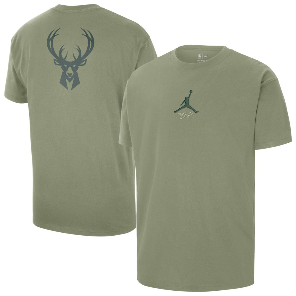 Milwaukee Bucks Jordan Brand Statement Edition Jumpman Flight Heavyweight T-Shirt On Sale