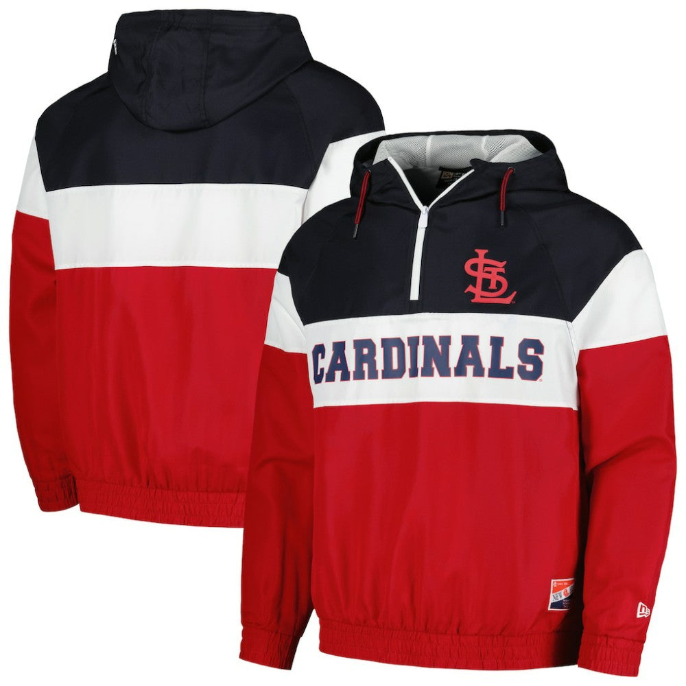 St. Louis Cardinals New Era Ripstop Raglan Quarter-Zip Hoodie Windbreaker Jacket | MLB Sale