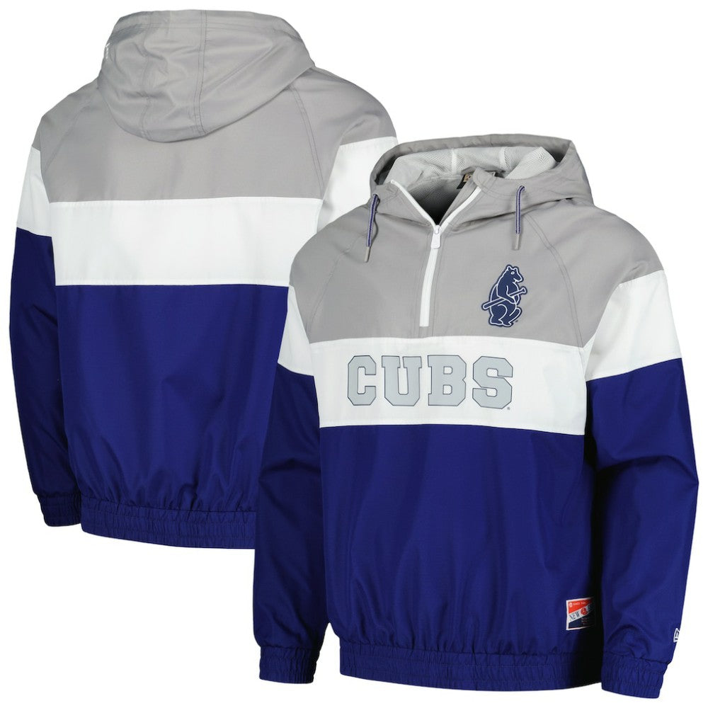 Chicago Cubs New Era Ripstop Raglan Quarter-Zip Hoodie Windbreaker Jacket | MLB Sale