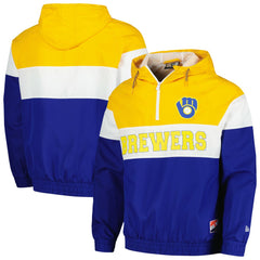 Milwaukee Brewers New Era Ripstop Raglan Quarter-Zip Hoodie Windbreaker Jacket | MLB Sale