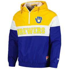 Milwaukee Brewers New Era Ripstop Raglan Quarter-Zip Hoodie Windbreaker Jacket | MLB Sale