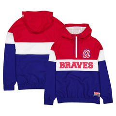 Atlanta Braves New Era Ripstop Raglan Quarter-Zip Hoodie Windbreaker Jacket | MLB Outlet