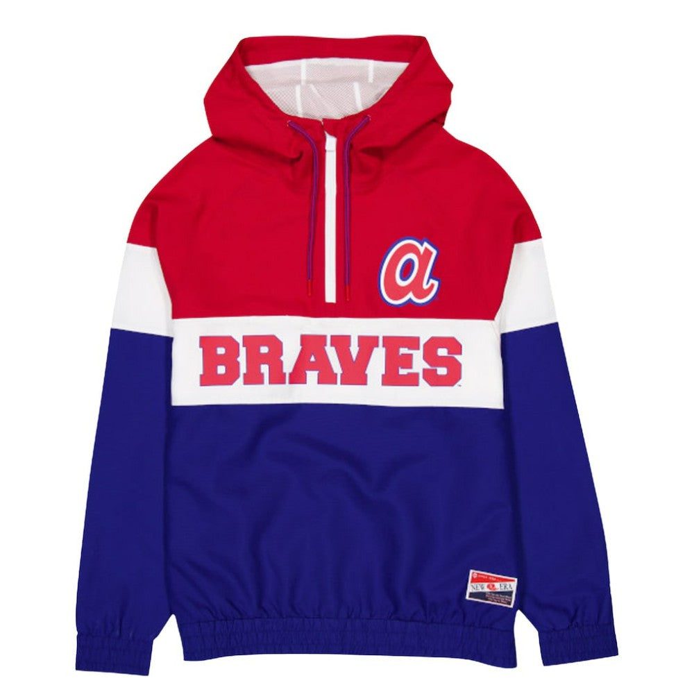 Atlanta Braves New Era Ripstop Raglan Quarter-Zip Hoodie Windbreaker Jacket | MLB Outlet