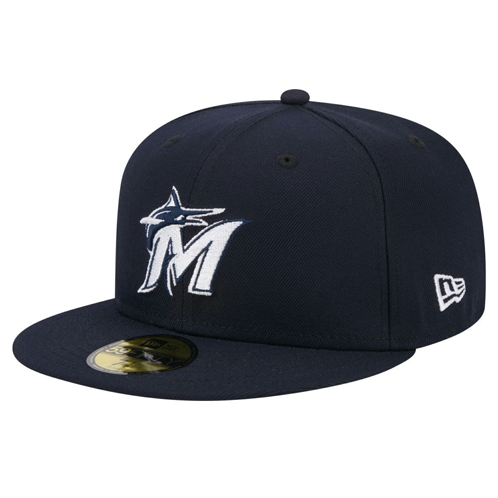 Miami Marlins New Era White Logo 59FIFTY Fitted Hat | MLB Discount