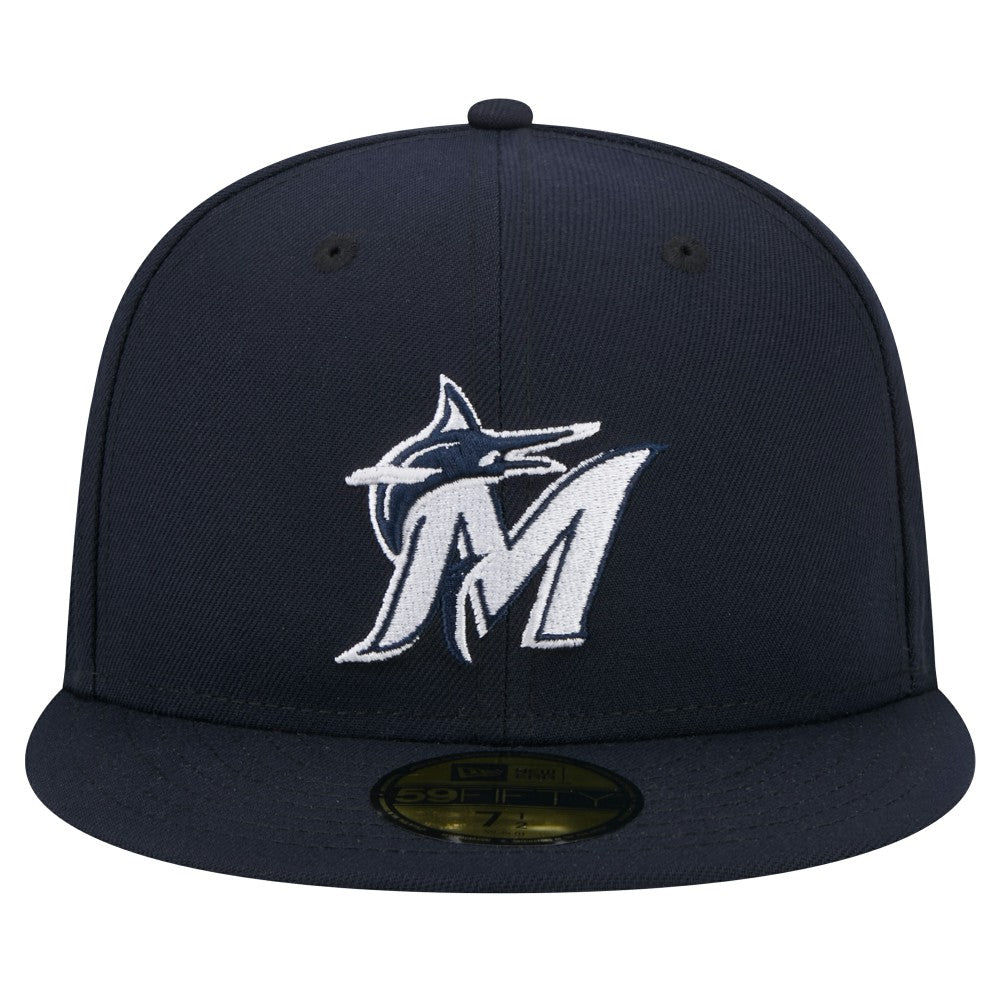 Miami Marlins New Era White Logo 59FIFTY Fitted Hat | MLB Discount