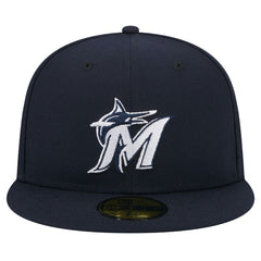 Miami Marlins New Era White Logo 59FIFTY Fitted Hat | MLB Discount