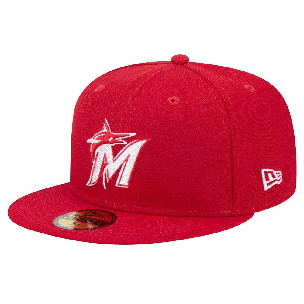 Miami Marlins New Era White Logo 59FIFTY Fitted Hat | MLB Sale