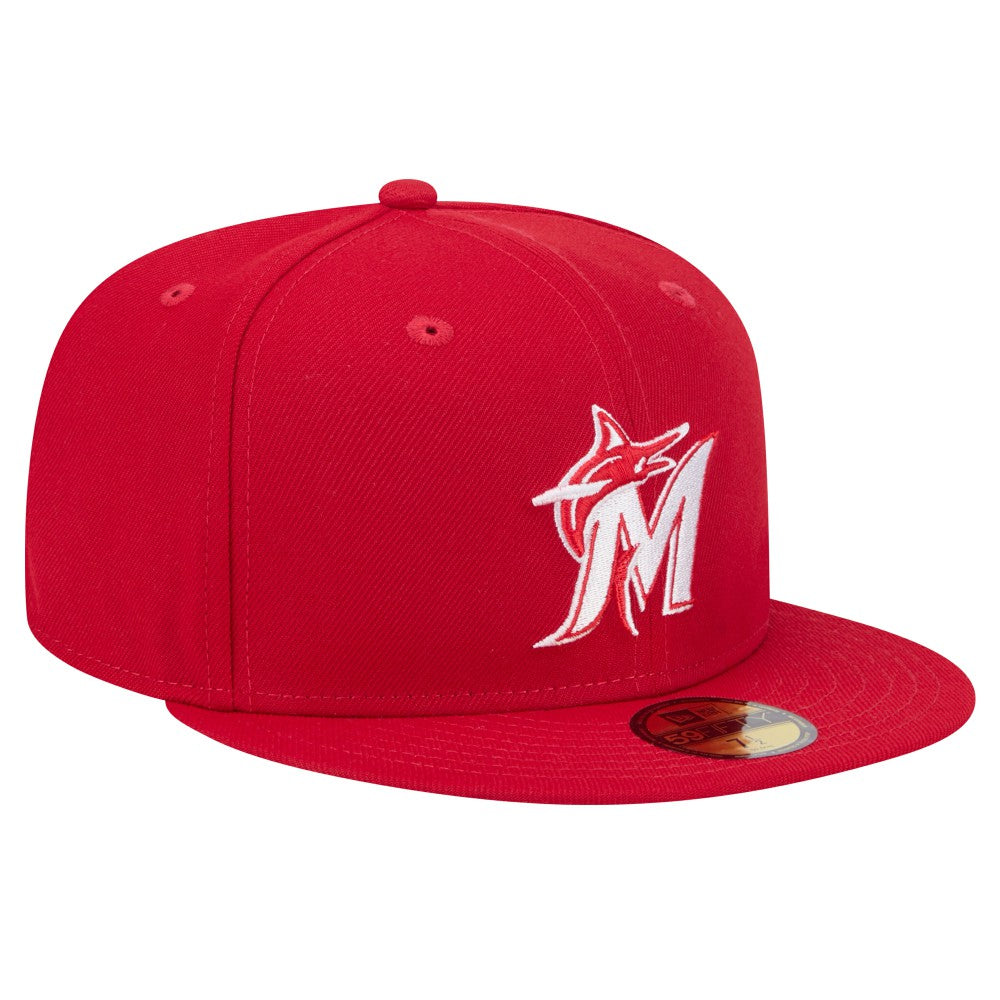 Miami Marlins New Era White Logo 59FIFTY Fitted Hat | MLB Sale