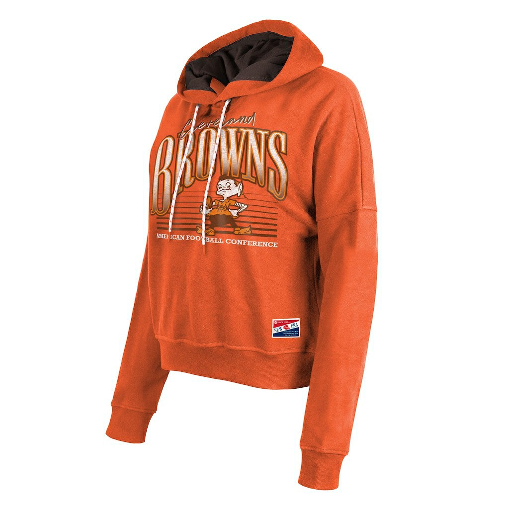 Cleveland Browns New Era Women's Throwback Boxy Pullover Hoodie