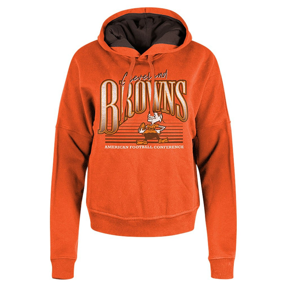 Cleveland Browns New Era Women's Throwback Boxy Pullover Hoodie