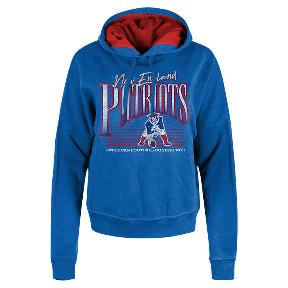 New England Patriots New Era Women's Throwback Boxy Pullover Hoodie