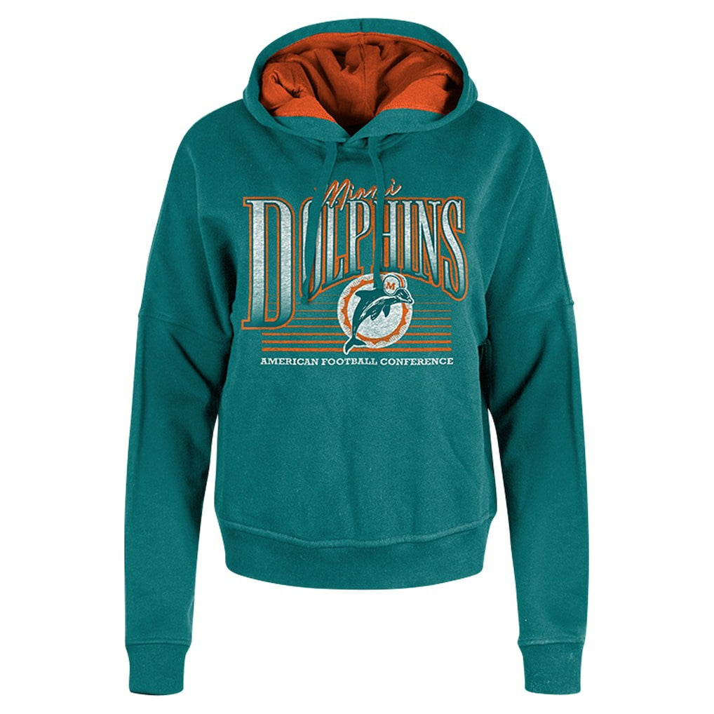 Miami Dolphins New Era Women's Throwback Boxy Pullover Hoodie