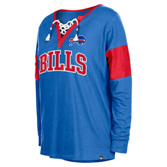Buffalo Bills New Era Women's Lace-Up Notch-Neck Long Sleeve T-Shirt