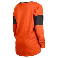 Cincinnati Bengals New Era Women's Lace-Up Notch-Neck Long Sleeve T-Shirt