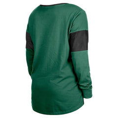 New York Jets New Era Women's Lace-Up Notch-Neck Long Sleeve T-Shirt
