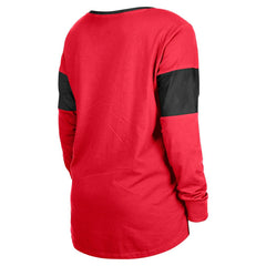 San Francisco 49ers New Era Women's Lace-Up Notch-Neck Long Sleeve T-Shirt