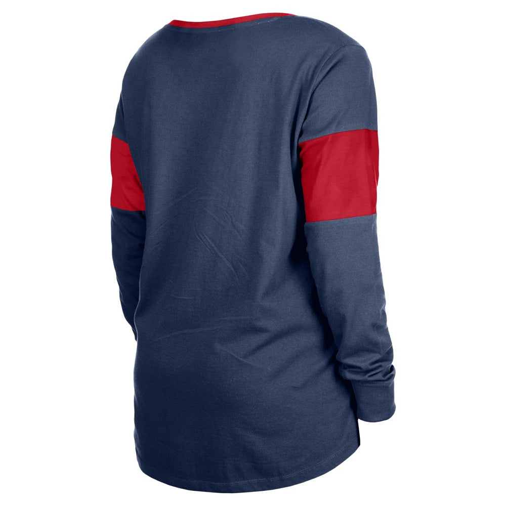 Houston Texans New Era Women's Lace-Up Notch-Neck Long Sleeve T-Shirt