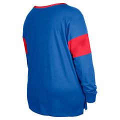 Buffalo Bills New Era Women's Plus Size Lace-Up Notch Neck Long Sleeve T-Shirt