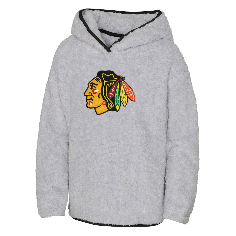 Chicago Blackhawks Girls Youth Ultimate Teddy Fleece Pullover Hoodie For Sale
