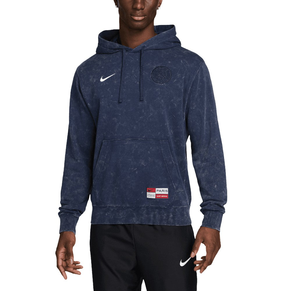 Paris Saint-Germain Club Washed Pullover Hoodie Navy - Nike