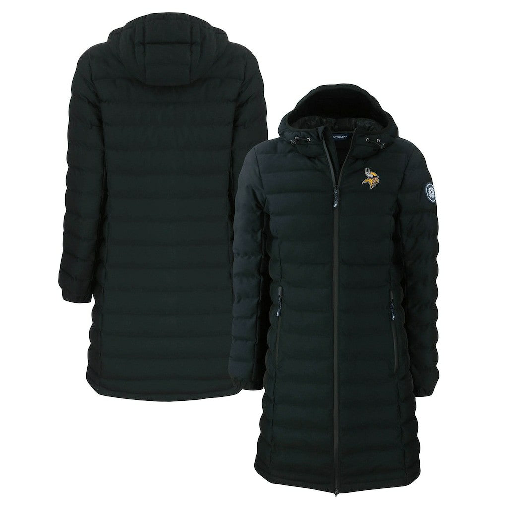 Minnesota Vikings  Cutter & Buck Women's Mission Ridge Repreve Eco Insulated Long Full-Zip Puffer Jacket