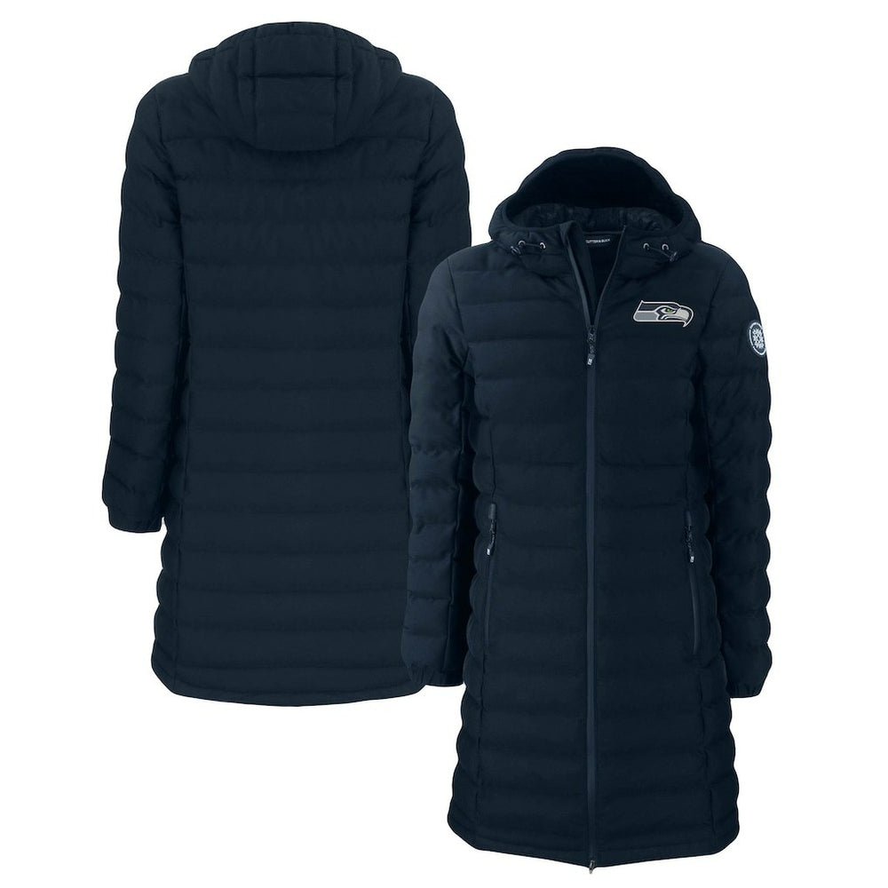 Seattle Seahawks  Cutter & Buck Women's Mission Ridge Repreve Eco Insulated Long Full-Zip Puffer Jacket