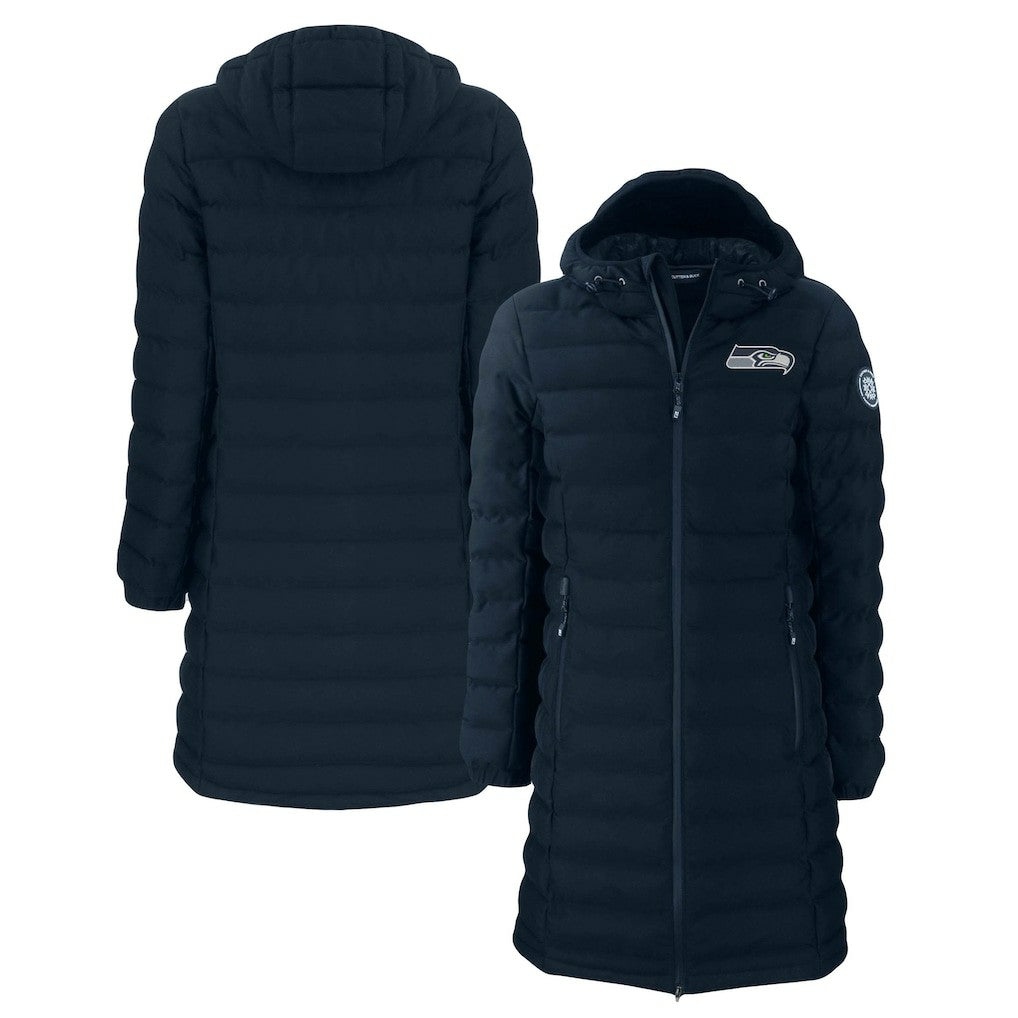 Seattle Seahawks  Cutter & Buck Women's Mission Ridge Repreve Eco Insulated Long Full-Zip Puffer Jacket