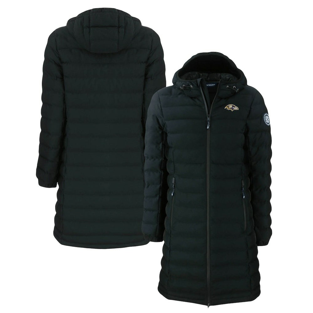 Baltimore Ravens  Cutter & Buck Women's Mission Ridge Repreve Eco Insulated Long Full-Zip Puffer Jacket