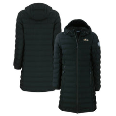 Baltimore Ravens  Cutter & Buck Women's Mission Ridge Repreve Eco Insulated Long Full-Zip Puffer Jacket