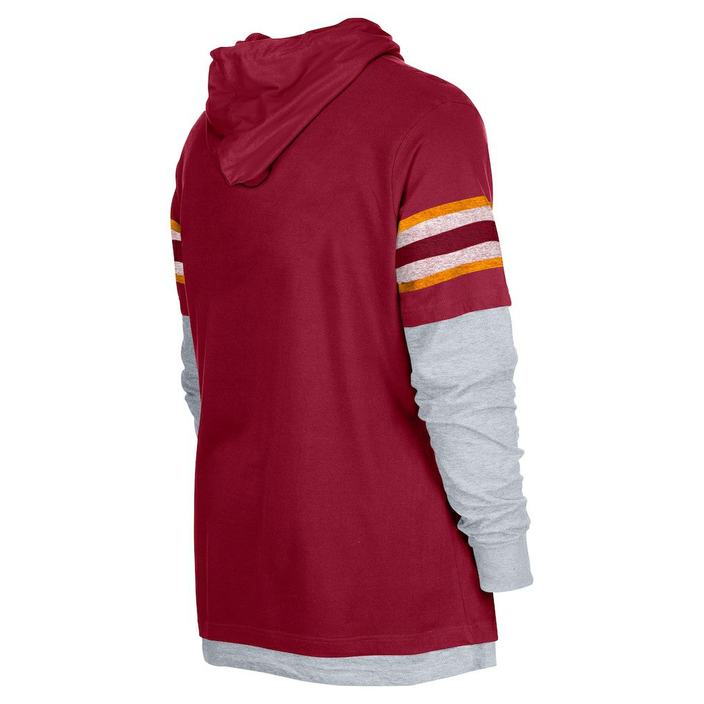 Washington Commanders New Era Twofer Long Sleeve Hooded T-Shirt