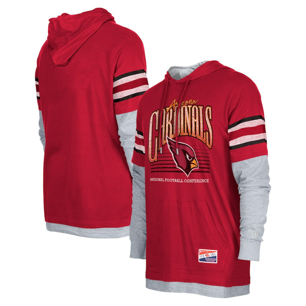 Arizona Cardinals New Era Twofer Long Sleeve Hooded T-Shirt
