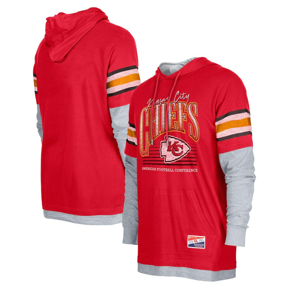 Kansas City Chiefs New Era Twofer Long Sleeve Hooded T-Shirt