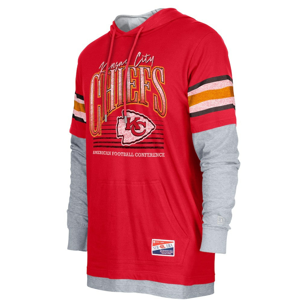 Kansas City Chiefs New Era Twofer Long Sleeve Hooded T-Shirt