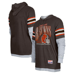 Cleveland Browns New Era Twofer Long Sleeve Hooded T-Shirt