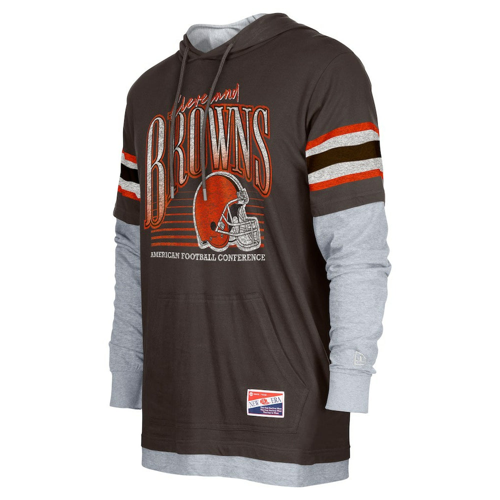 Cleveland Browns New Era Twofer Long Sleeve Hooded T-Shirt