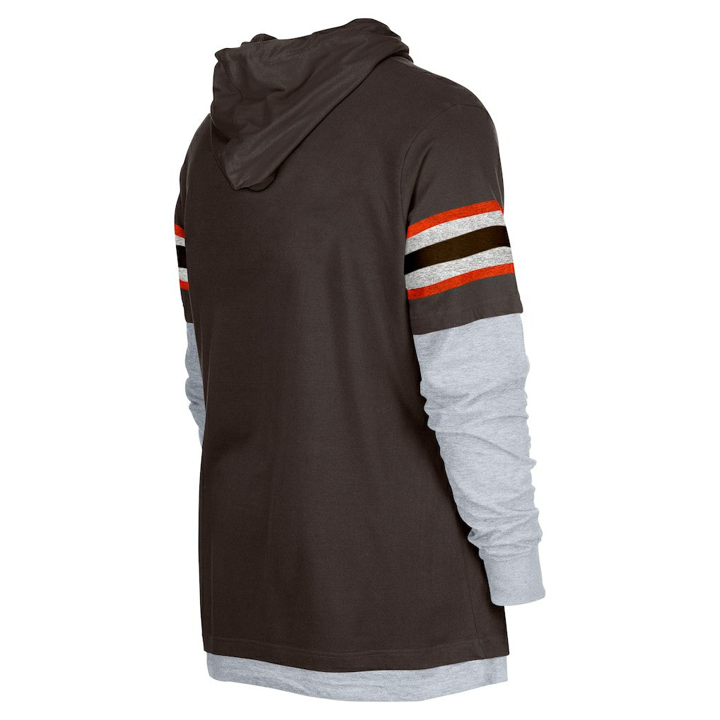 Cleveland Browns New Era Twofer Long Sleeve Hooded T-Shirt