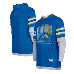 Los Angeles Chargers New Era Twofer Long Sleeve Hooded T-Shirt