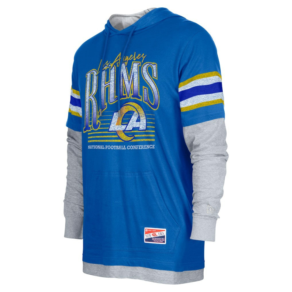 Los Angeles Rams New Era Twofer Long Sleeve Hooded T-Shirt